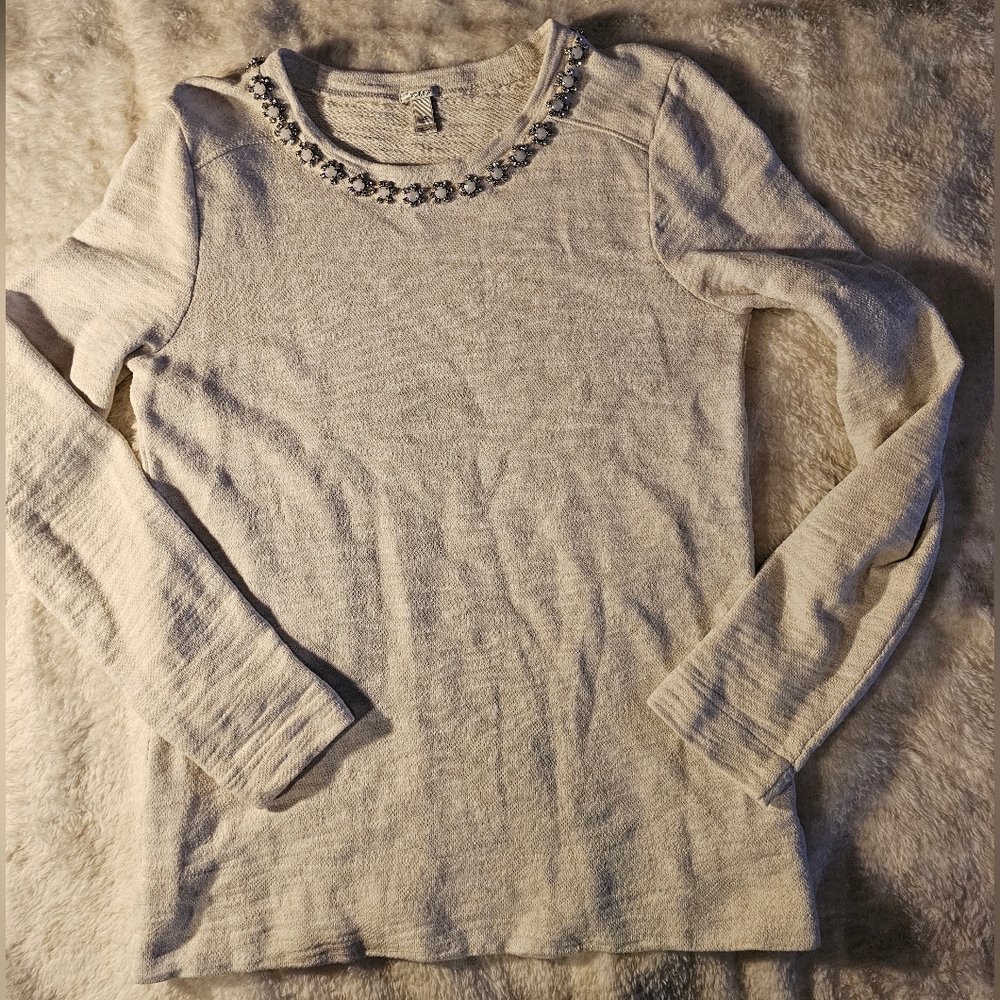 J. Crew Jeweled Collar Sweater Size Extra Small  Pearl Color